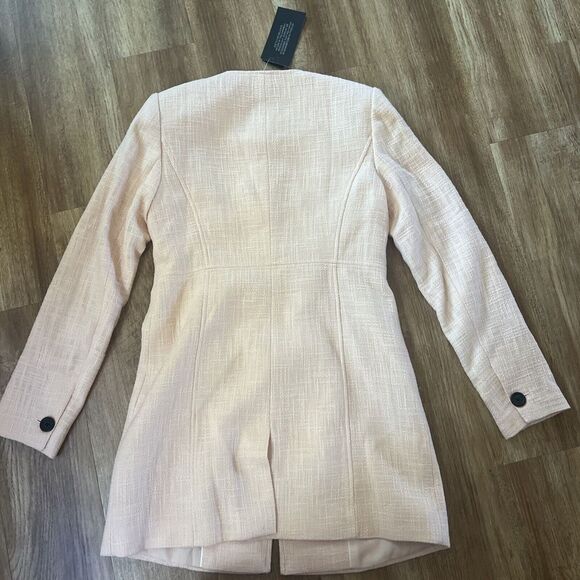 NWT Karl Lagerfeld Pink Sherbt‎ Coral Long Suit Jacket Blazer Size 2 - Picture 4 of 9